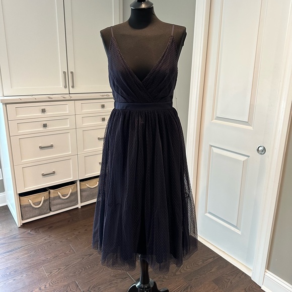 Express Navy Tulle V-Neck Dress - Size 6 NWT - Picture 9 of 9